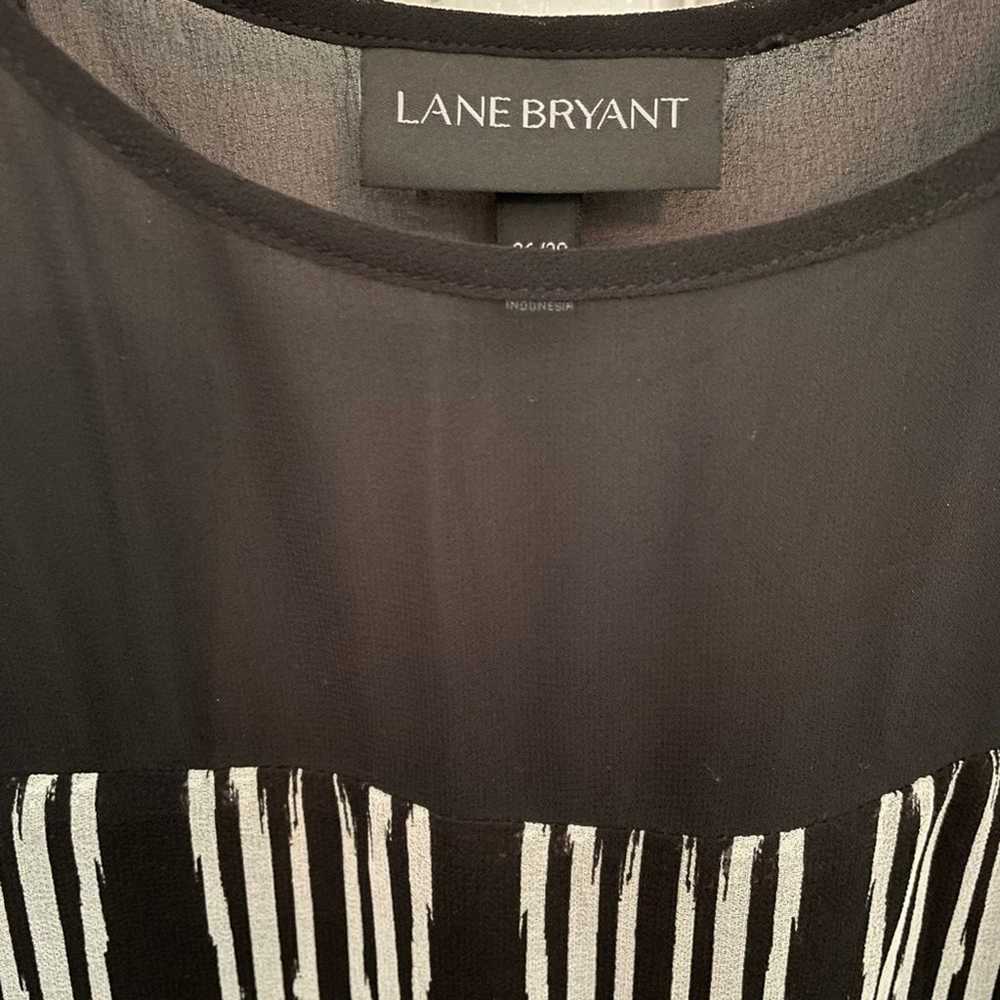 Lane Bryant Black & Ecru Vertical Stripe Chiffon … - image 4