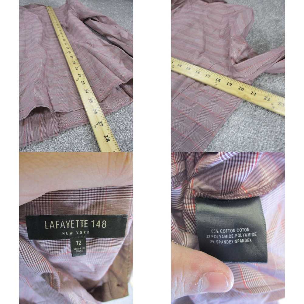 Vintage Lafayette 148 Shirt Womens 12 Purple Long… - image 4