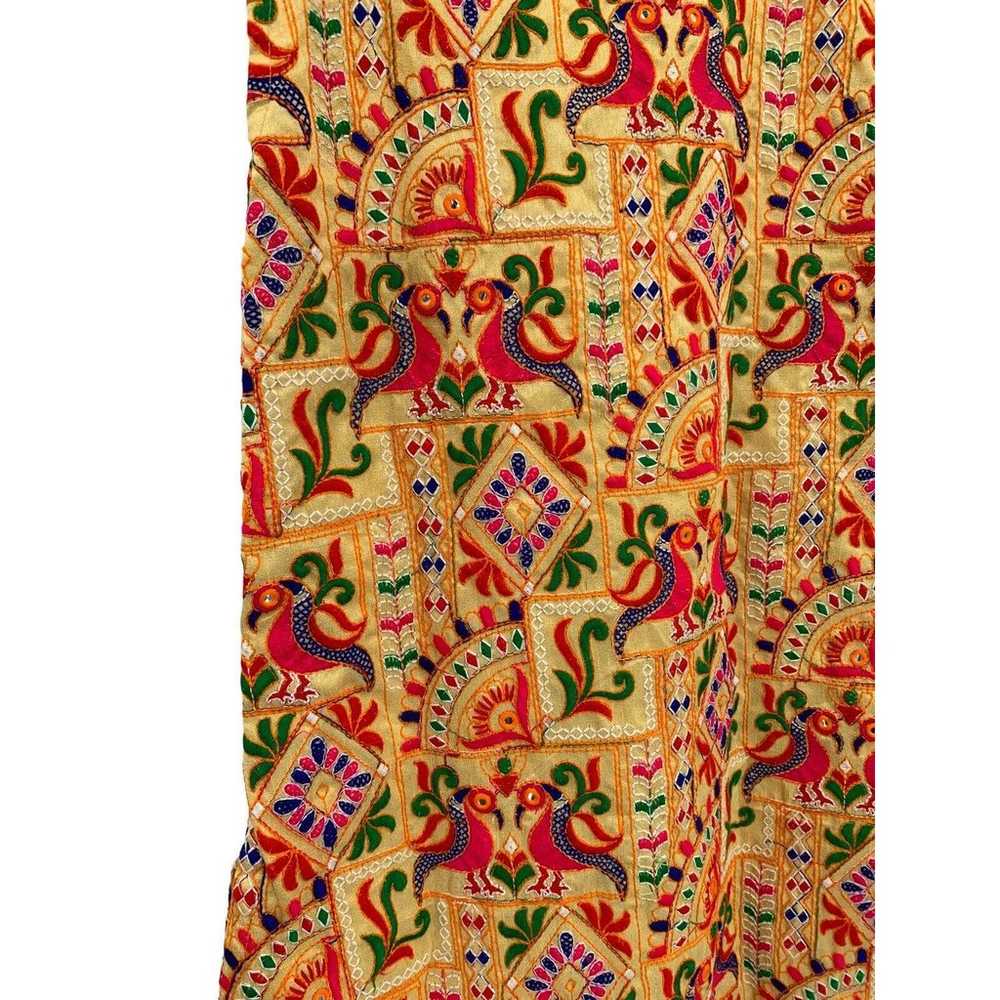 Mirror Work Embroidered Kameez Dress Birds Colorf… - image 10