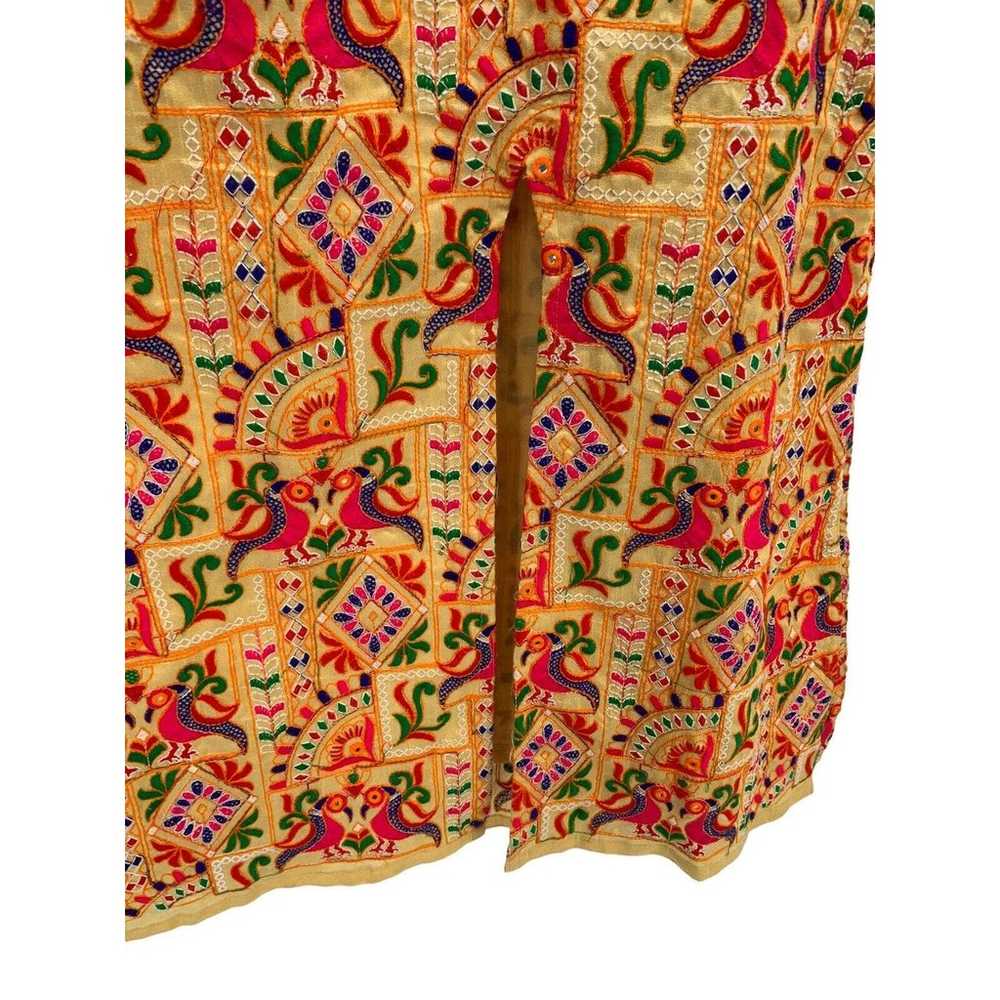 Mirror Work Embroidered Kameez Dress Birds Colorf… - image 4