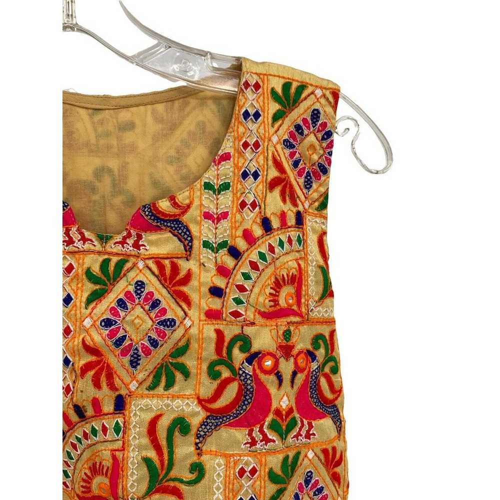 Mirror Work Embroidered Kameez Dress Birds Colorf… - image 6