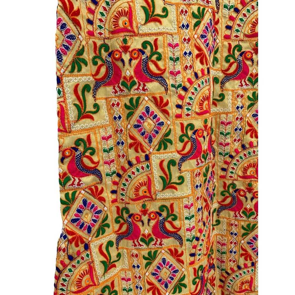 Mirror Work Embroidered Kameez Dress Birds Colorf… - image 9