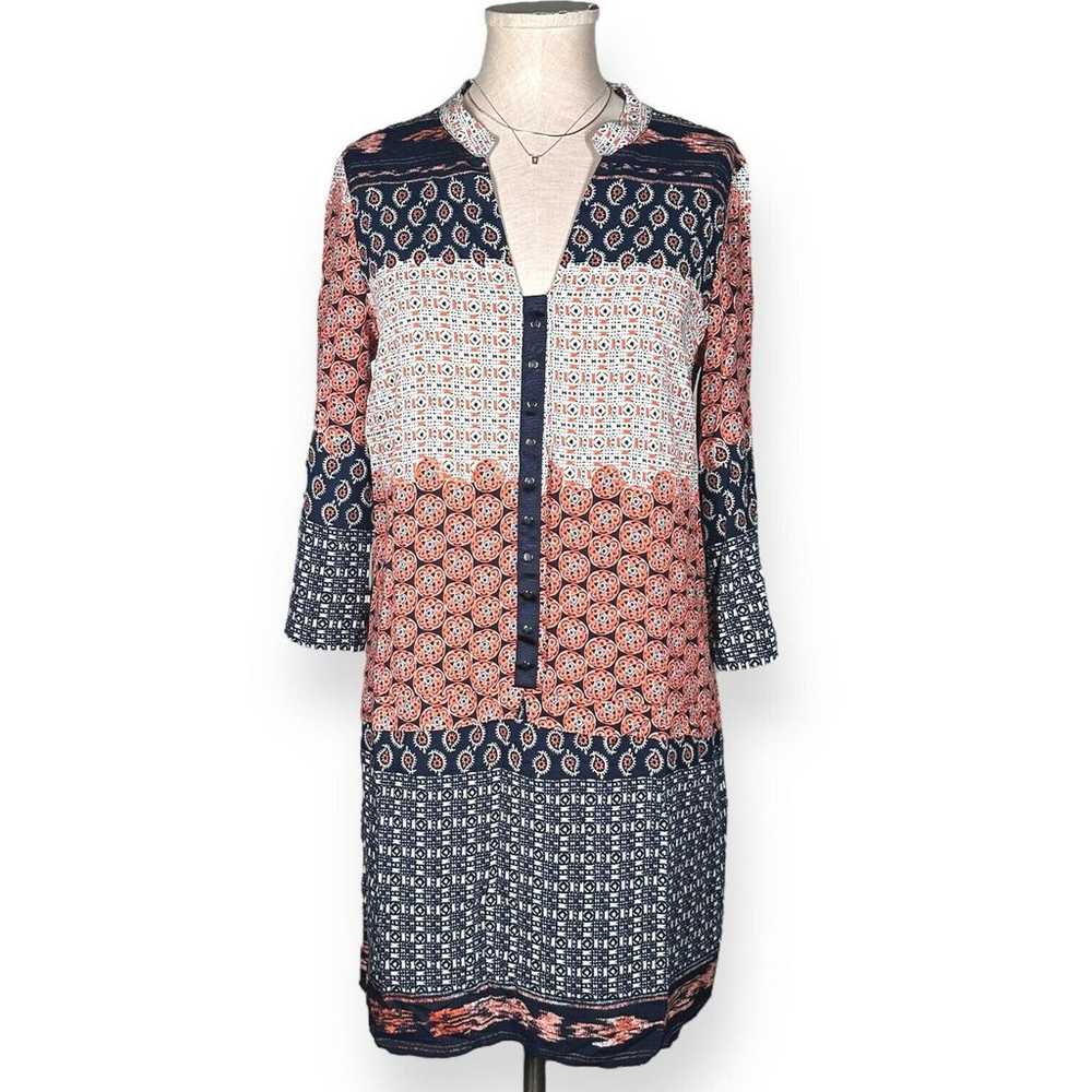 ZARA Tunic Boho Dress 3/4 Sleeve Paisley Geometri… - image 2