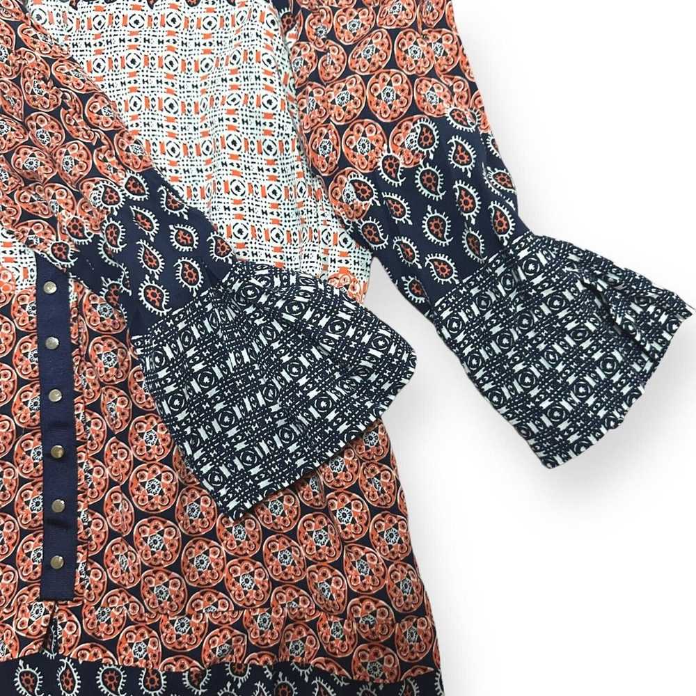 ZARA Tunic Boho Dress 3/4 Sleeve Paisley Geometri… - image 7