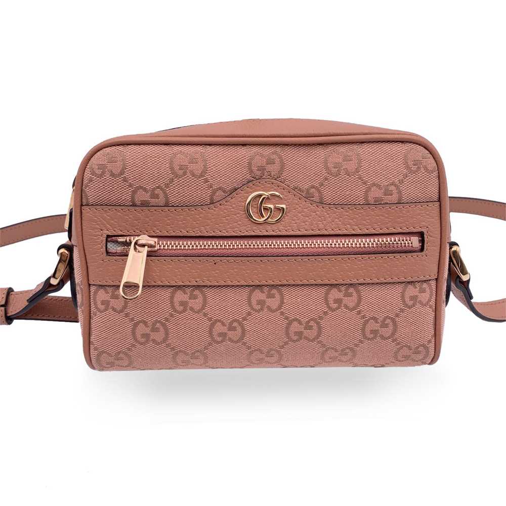 Gucci GUCCI Pink Monogram Canvas Mini Ophidia Cro… - image 1