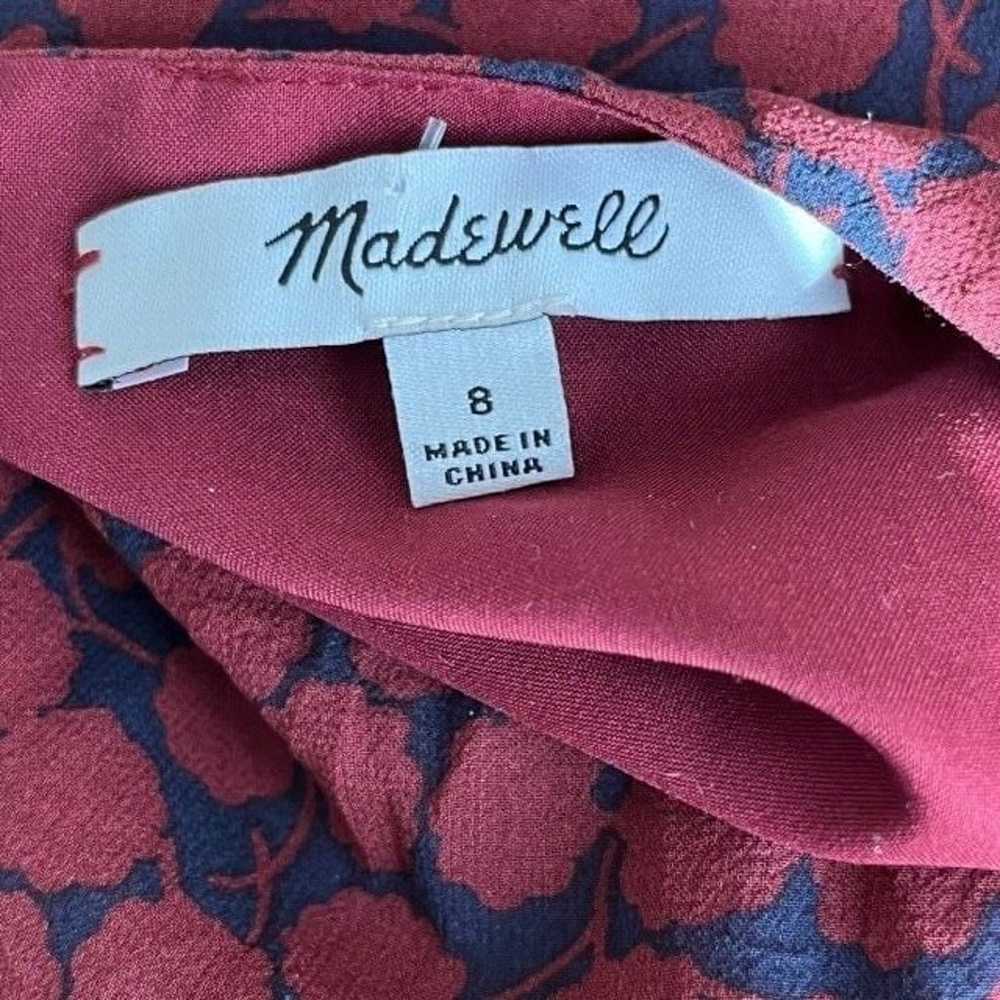 Madewell Burgundy Silk Slowdance Dress Marimba Fl… - image 7