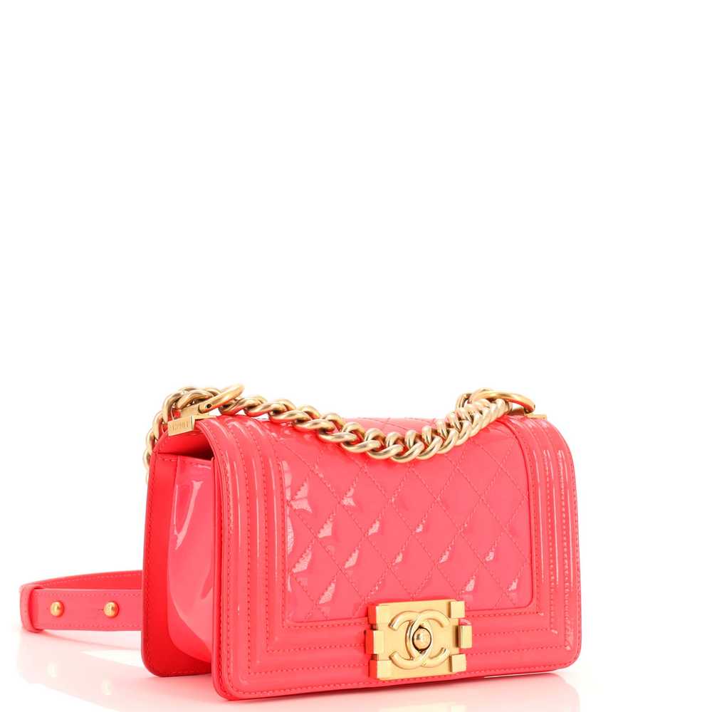 CHANEL Boy Flap Bag Quilted Patent Small - image 2