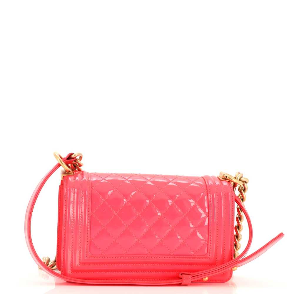 CHANEL Boy Flap Bag Quilted Patent Small - image 3