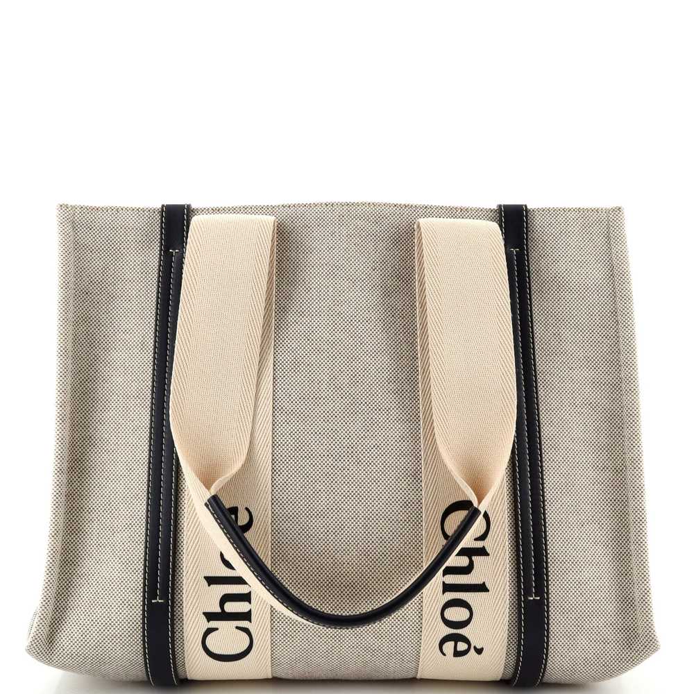 CHLOE Woody Tote Canvas with Leather Medium - image 1