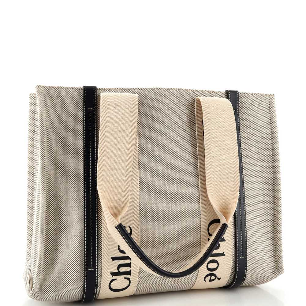 CHLOE Woody Tote Canvas with Leather Medium - image 2