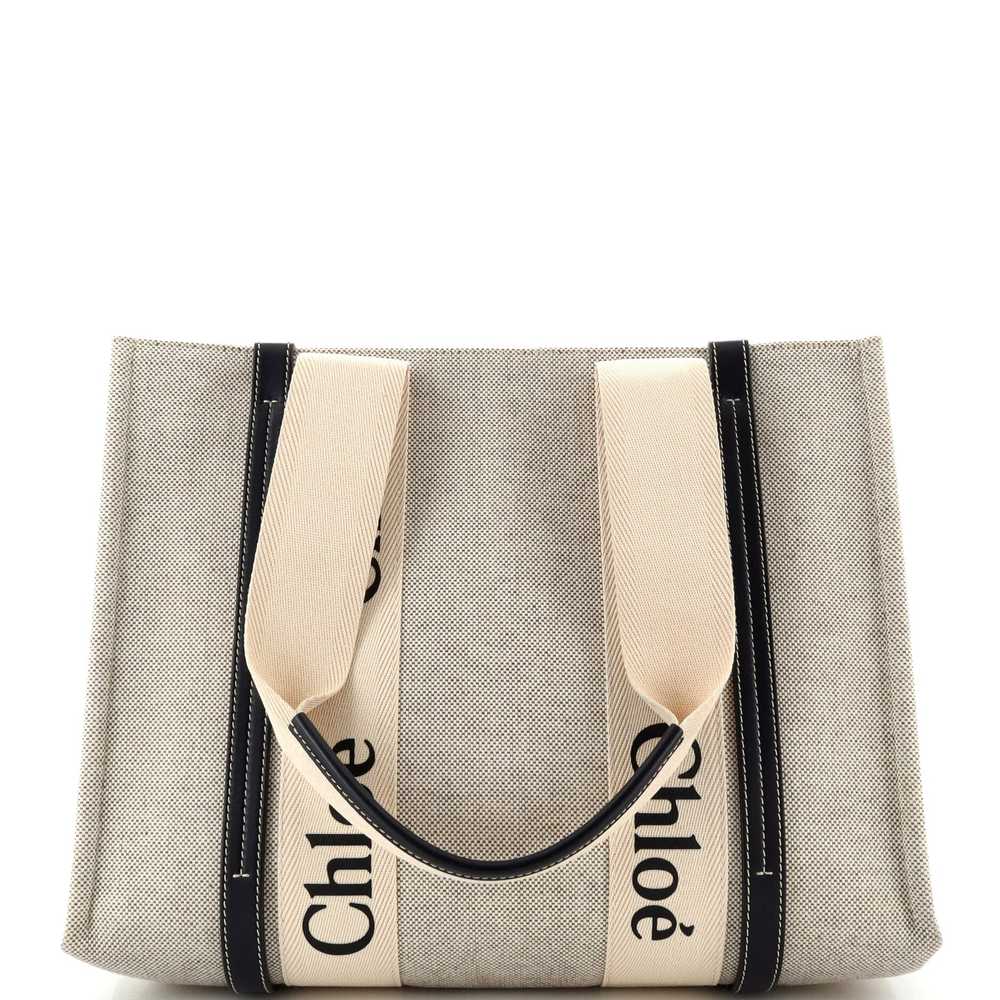 CHLOE Woody Tote Canvas with Leather Medium - image 3