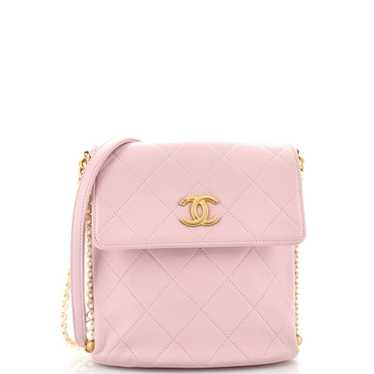 CHANEL About Pearls Flap Hobo Quilted Calfskin Sma