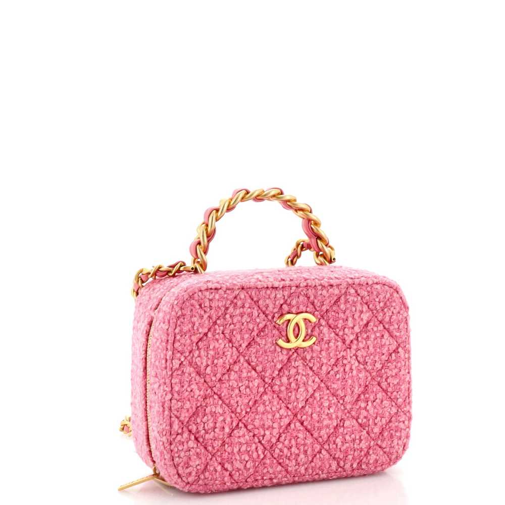 CHANEL Woven Chain Top Handle Vanity Case Quilted… - image 2