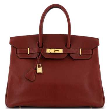 Hermes Birkin Handbag Rouge H Chevre de Coromande… - image 1