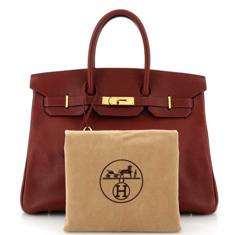 Hermes Birkin Handbag Rouge H Chevre de Coromande… - image 2