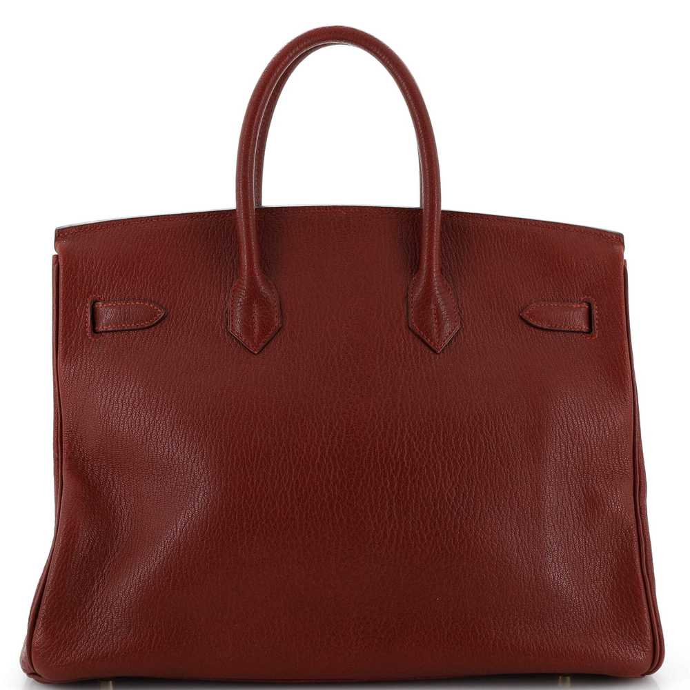Hermes Birkin Handbag Rouge H Chevre de Coromande… - image 4