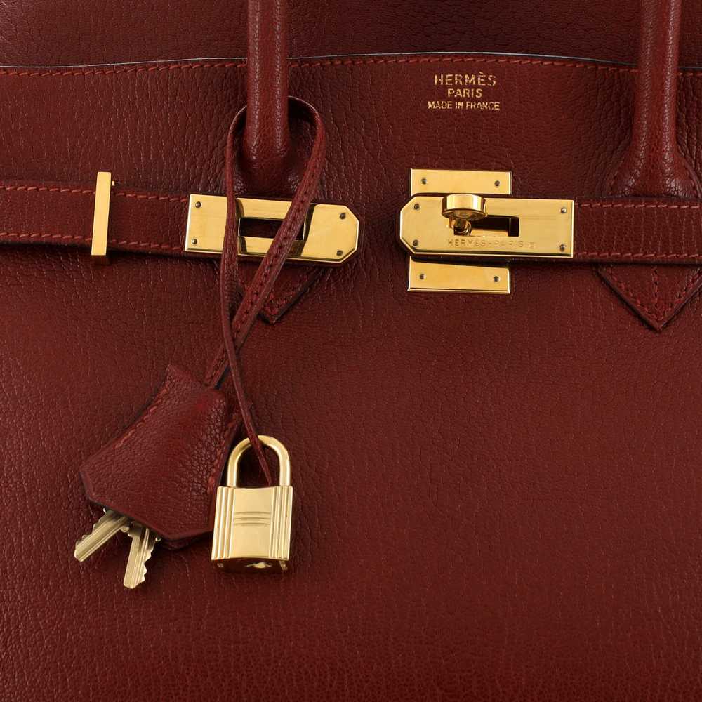 Hermes Birkin Handbag Rouge H Chevre de Coromande… - image 7