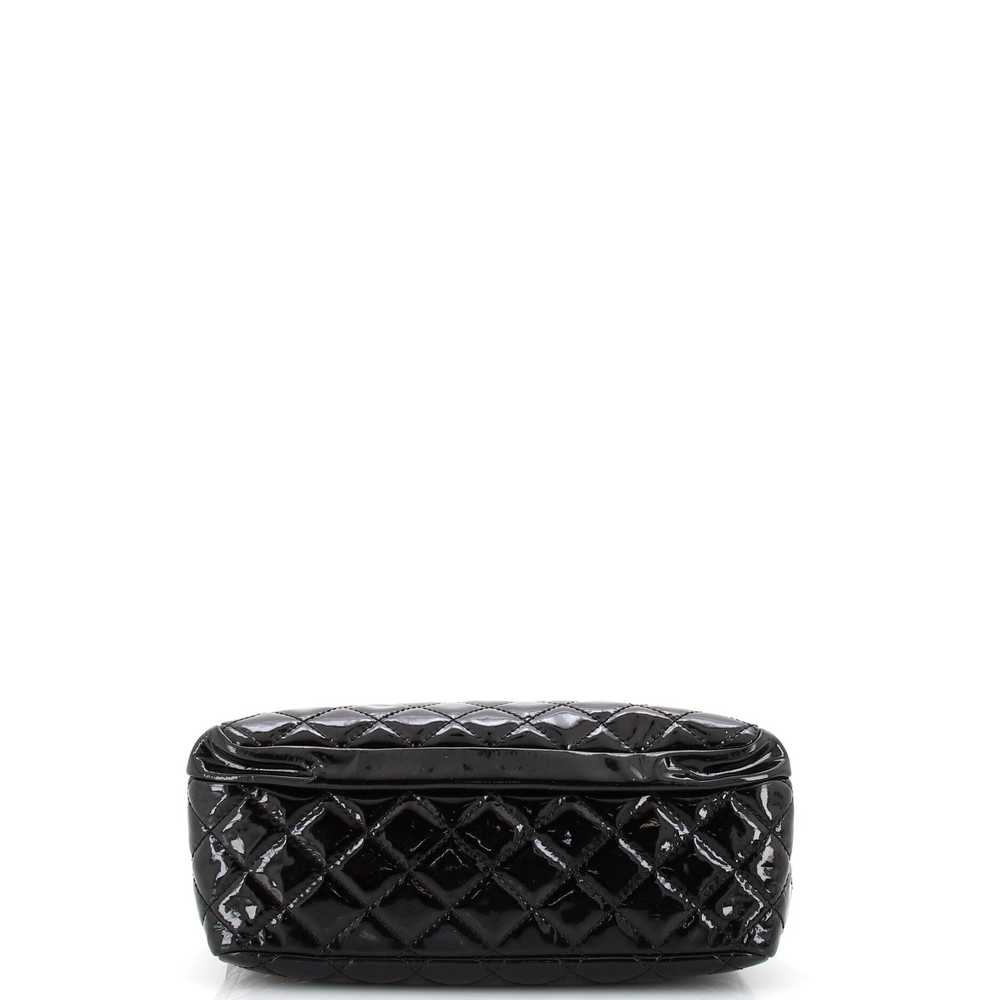 CHANEL Front Zip Bowler Bag Quilted Patent Small - image 5