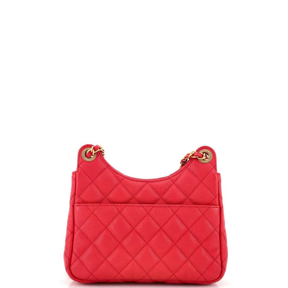 CHANEL Wavy CC Hobo Quilted Caviar Small - image 4