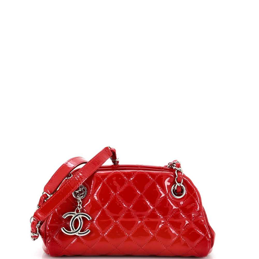 CHANEL Just Mademoiselle Bag Quilted Patent Mini - image 1