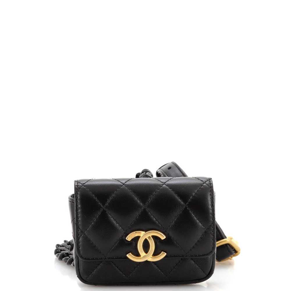 CHANEL Lacquered Metal CC Flap Card Holder Belt B… - image 1