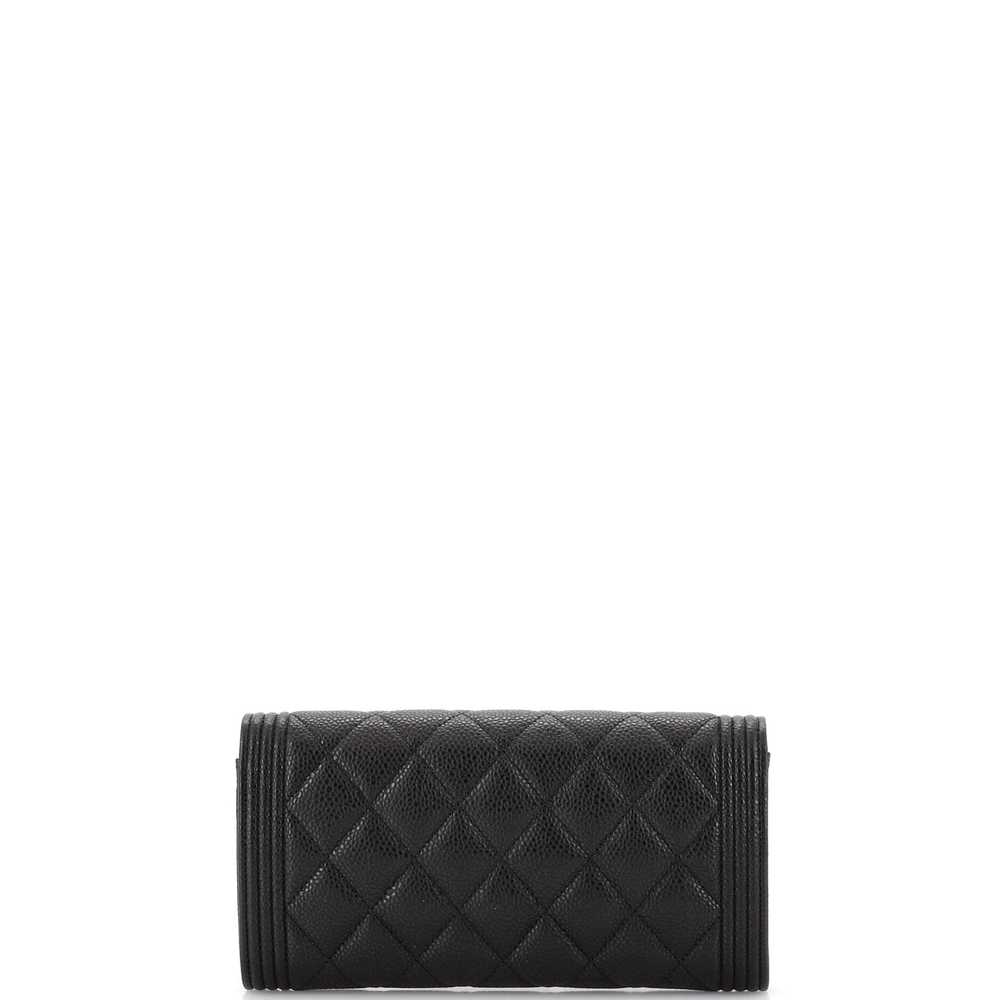 CHANEL Boy Flap Wallet Quilted Caviar Long - image 4