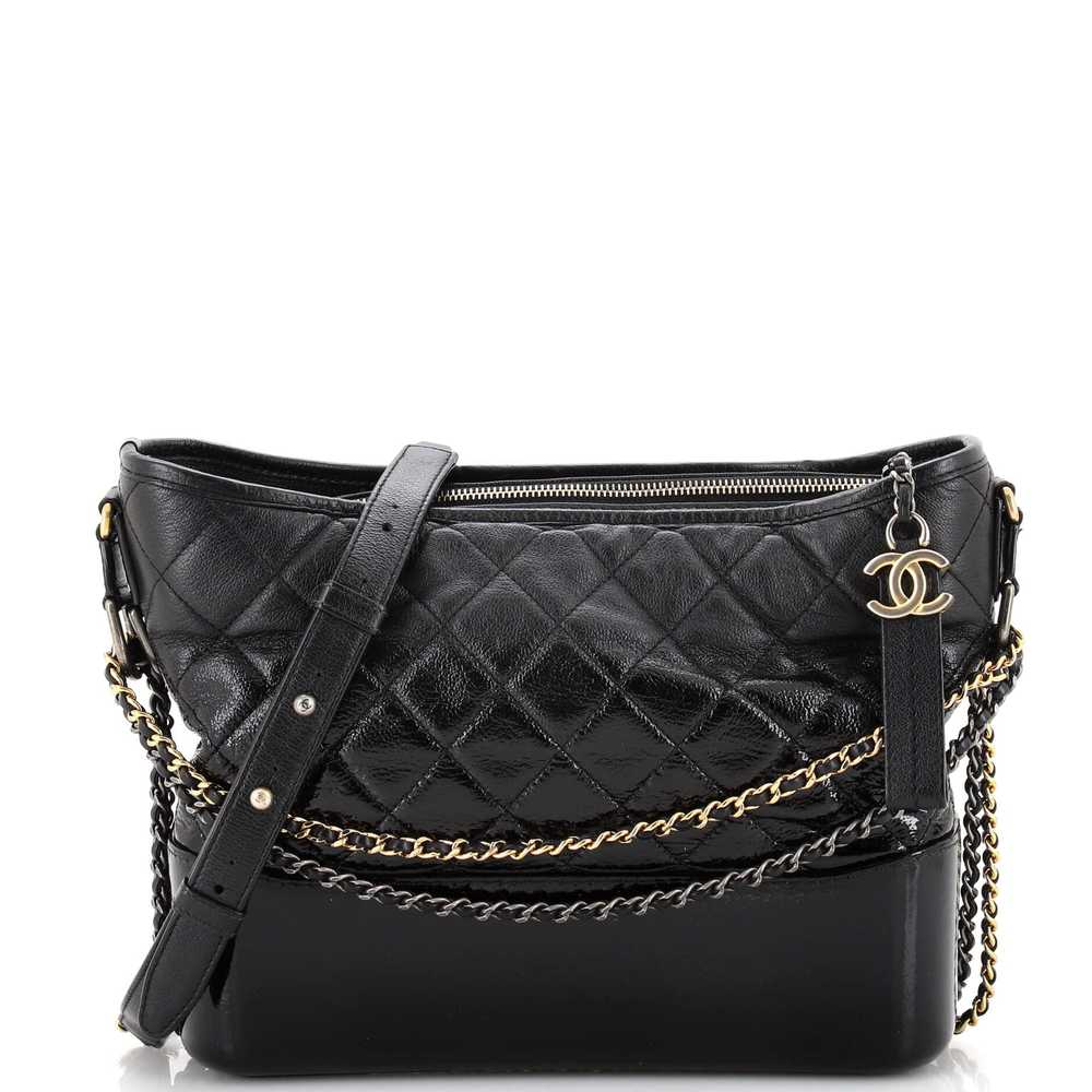 CHANEL Gabrielle Hobo Quilted Goatskin and Patent… - image 1