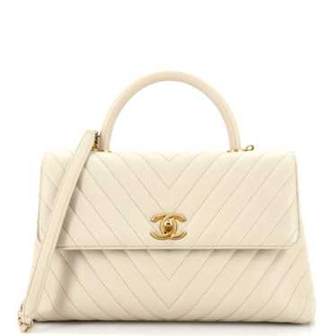 CHANEL Coco Top Handle Bag Chevron Caviar Medium - image 1