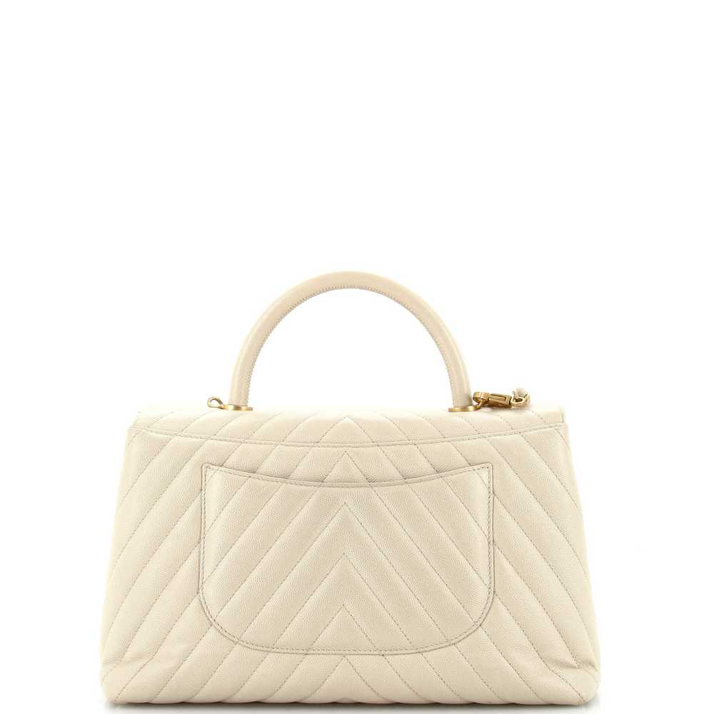 CHANEL Coco Top Handle Bag Chevron Caviar Medium - image 3