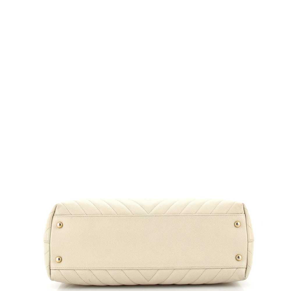 CHANEL Coco Top Handle Bag Chevron Caviar Medium - image 4