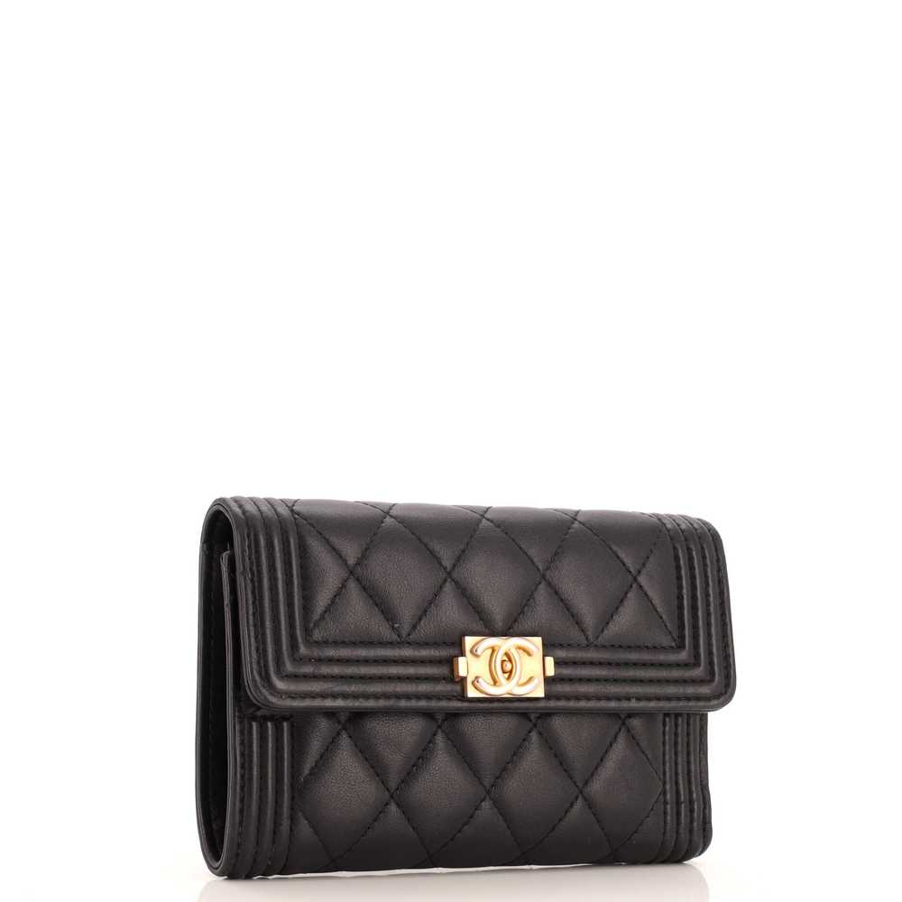 CHANEL Boy Flap Wallet Quilted Lambskin Compact - image 2