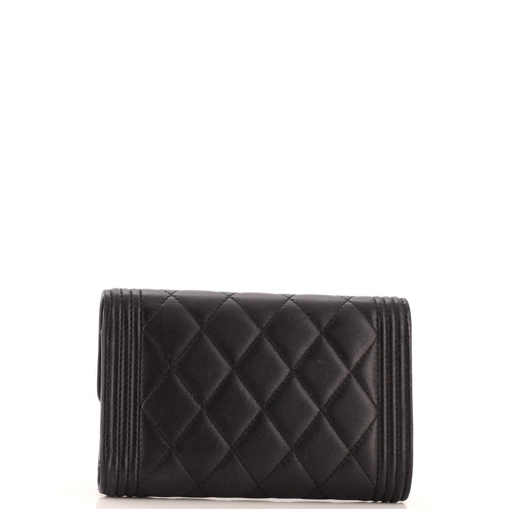 CHANEL Boy Flap Wallet Quilted Lambskin Compact - image 3