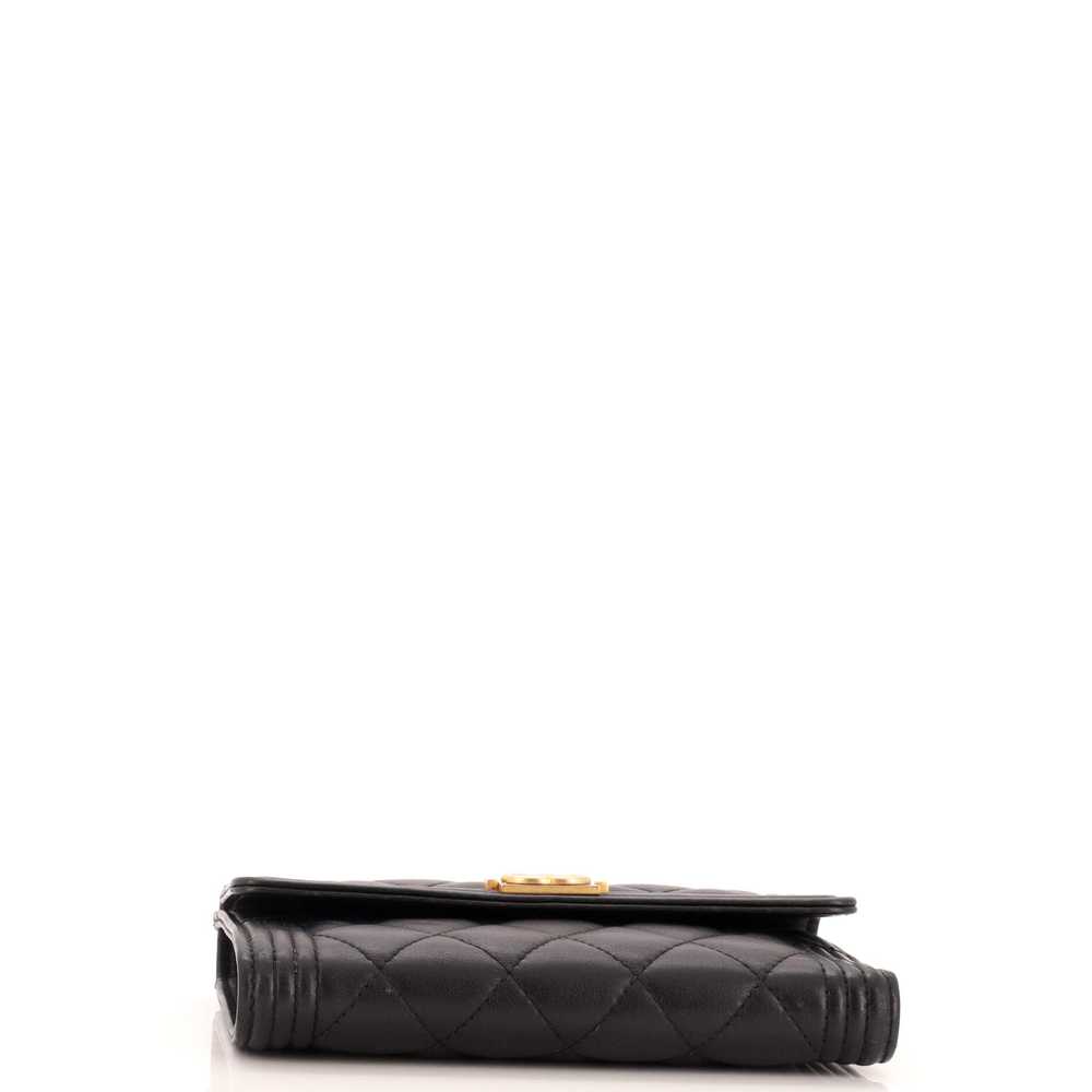 CHANEL Boy Flap Wallet Quilted Lambskin Compact - image 4