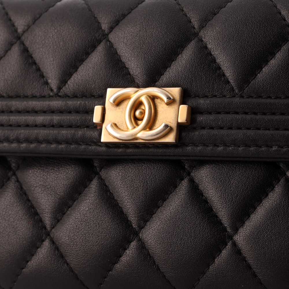CHANEL Boy Flap Wallet Quilted Lambskin Compact - image 6