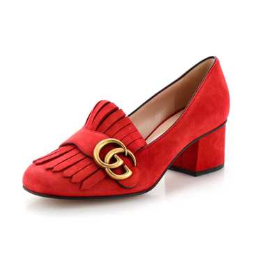 GUCCI Women's GG Marmont Fringed Pumps Suede