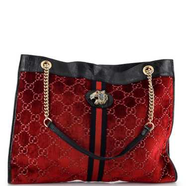 GUCCI Rajah Chain Tote GG Velvet Large