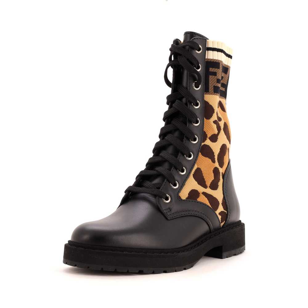 FENDI Women's Rockoko Combat Boots Leather with P… - image 1