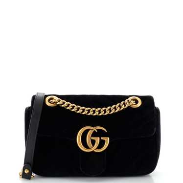 GUCCI GG Marmont Flap Bag Matelasse Velvet Mini - image 1