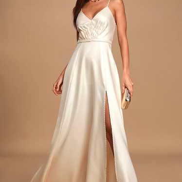 Elegance Abounds Cream Sleeveless Maxi Dress - image 1