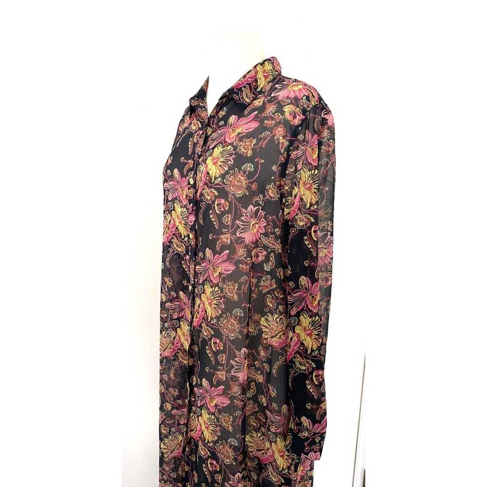 C Wonder Blue Floral Button Up Long Sleeve Cover … - image 4