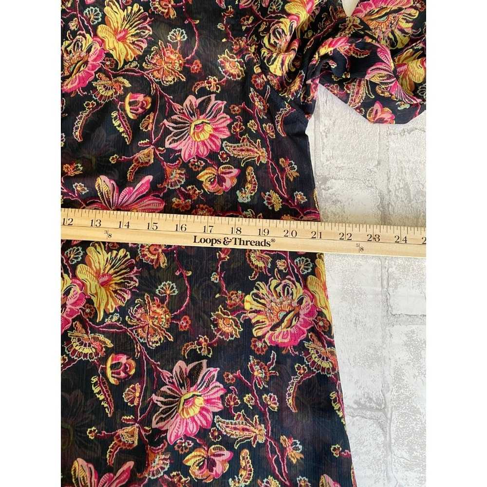 C Wonder Blue Floral Button Up Long Sleeve Cover … - image 8