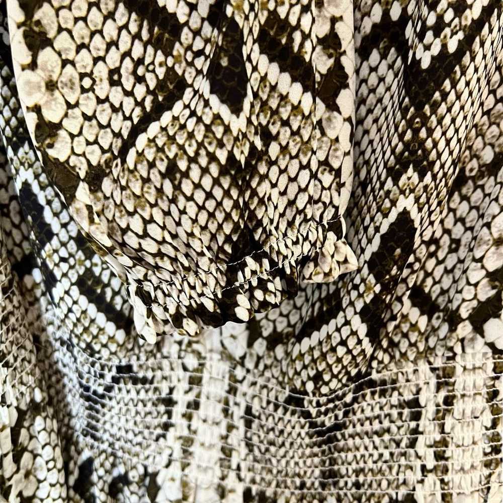 J CREW Long Sleeve Snake Reptile Print Ruffle Hem… - image 10