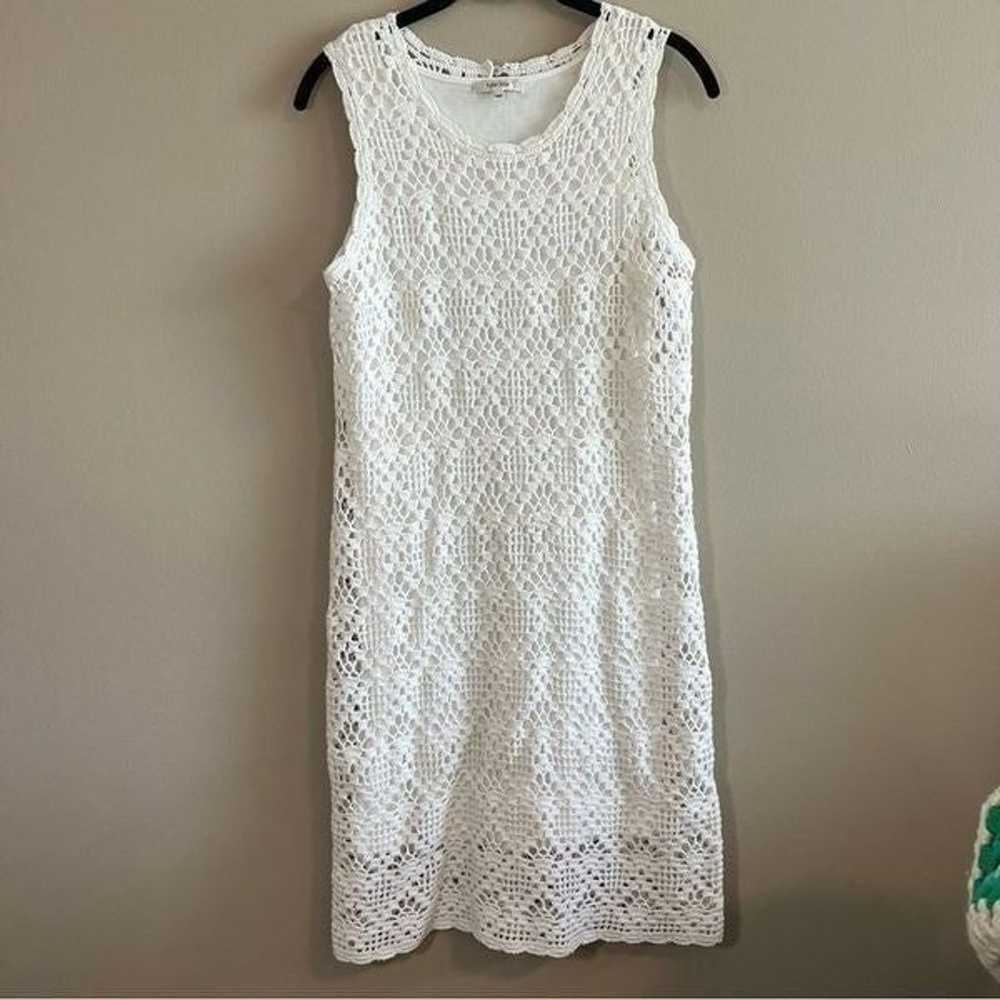 Tyler Boe Women’s White Crochet Knit Lined Dress … - image 1