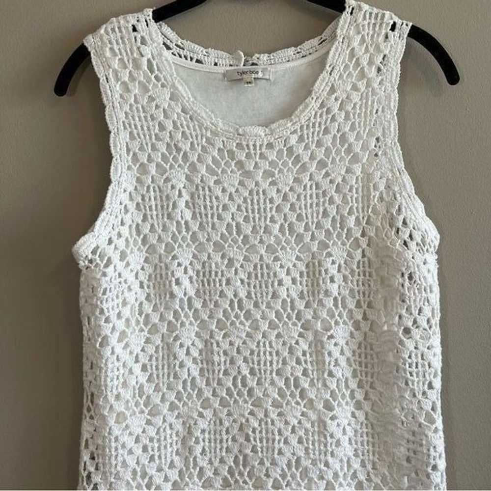 Tyler Boe Women’s White Crochet Knit Lined Dress … - image 2
