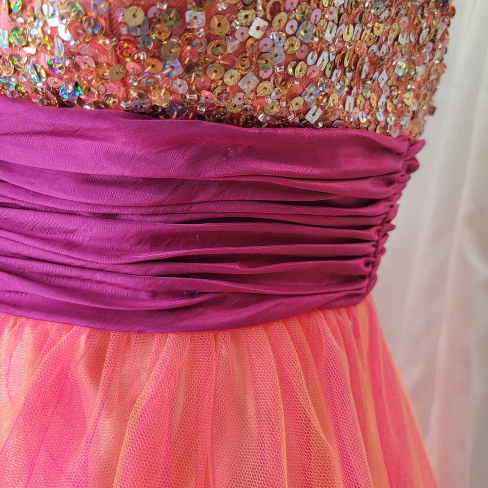 Beyond by Jovani Pink Coral Y2K Sequin Top and Ch… - image 6