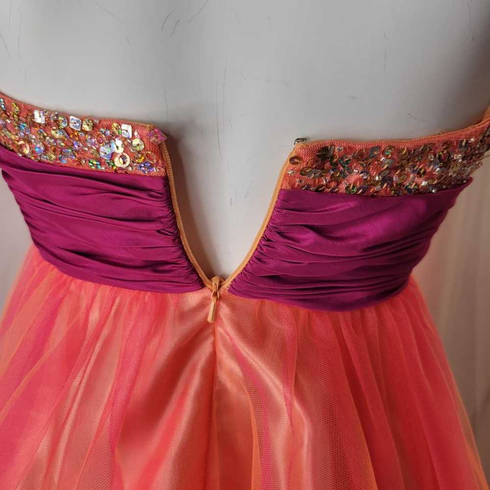 Beyond by Jovani Pink Coral Y2K Sequin Top and Ch… - image 9