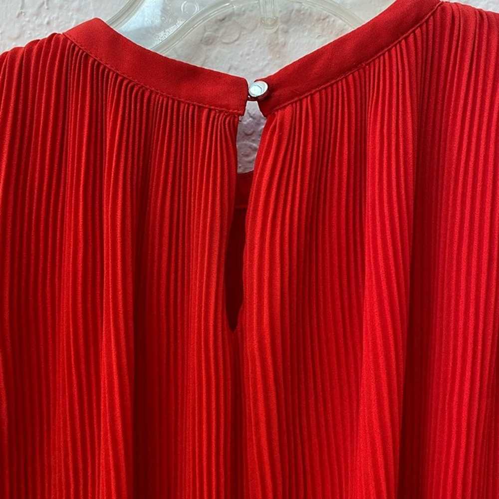 Zara Basic Red Pleated Dress Size Extra-Small - image 4
