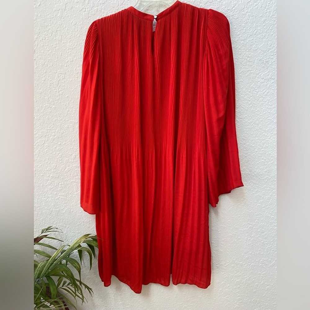 Zara Basic Red Pleated Dress Size Extra-Small - image 5
