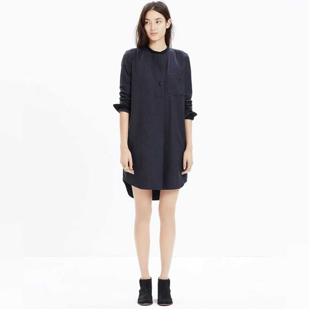 Madewell Flannel Latitude Shirtdress Charcoal Gre… - image 1