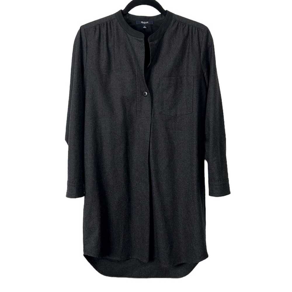 Madewell Flannel Latitude Shirtdress Charcoal Gre… - image 2